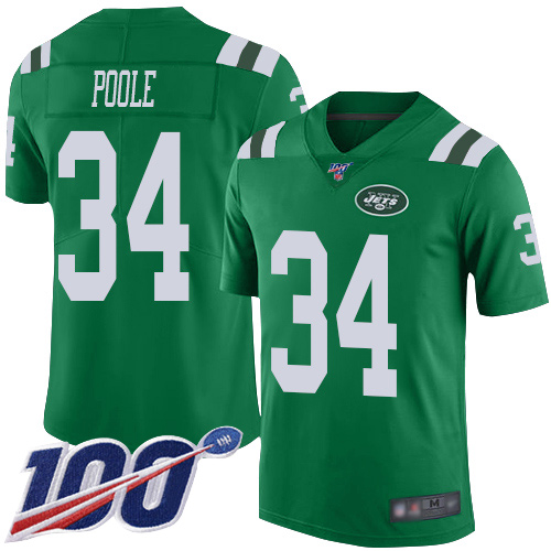 New York Jets Limited Green Men Brian Poole Jersey NFL Football #34 100th Season Rush Vapor Untouchable